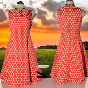 Kate Spade New York Luxury white and Red PolkaDot Flare Dress Size 4